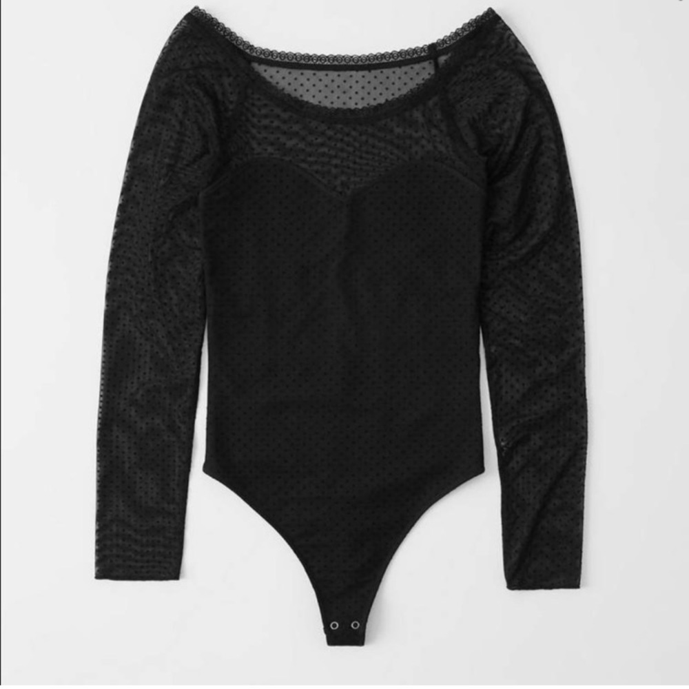 NEW Abercrombie and Fitch Long Sleeve Mesh Bodysuit